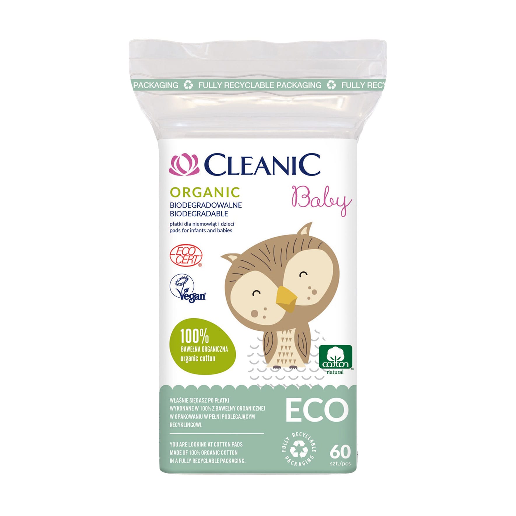 Марина Ватные диски Cleanic Baby Eco, 60 шт photo