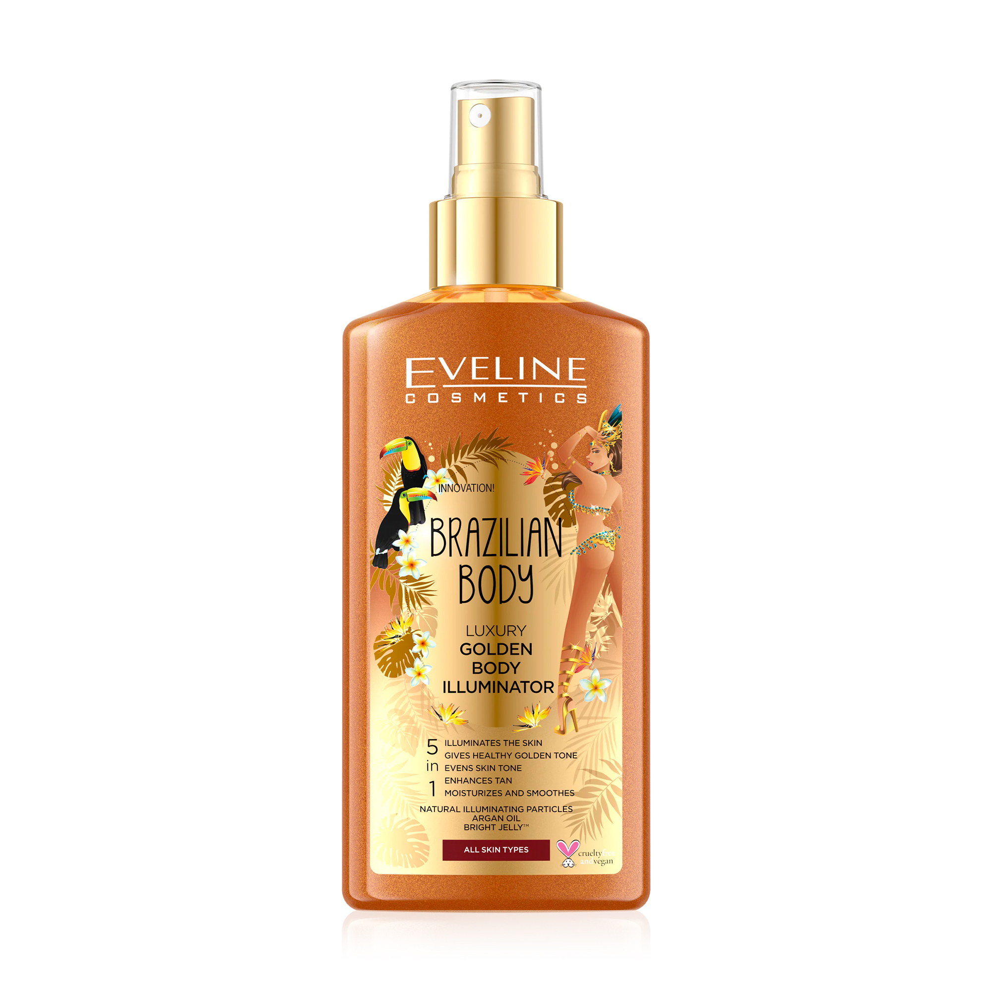 Єлізавета Спрей-шиммер для тела 5 в 1 Eveline Cosmetics Brazilian Body, 150 мл photo