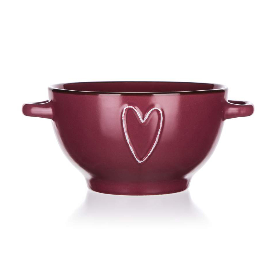 Олена Миска с ручками Banquet Heart Bordo, 660 мл (60324987) photo