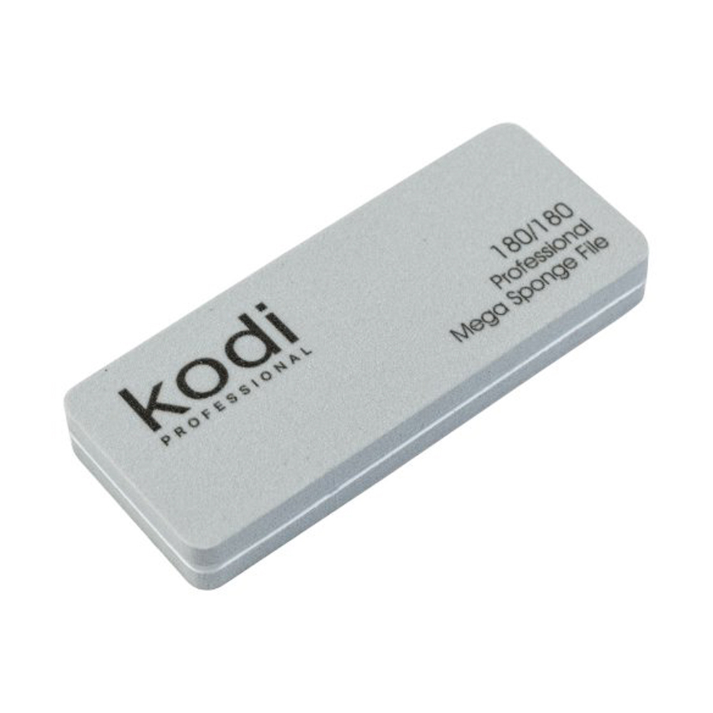Христина Ш. Міні пилка-баф для нігтів прямокутної форми Kodi Professional 172, 180/180 грит, сіра, 90*35*11.5 мм photo