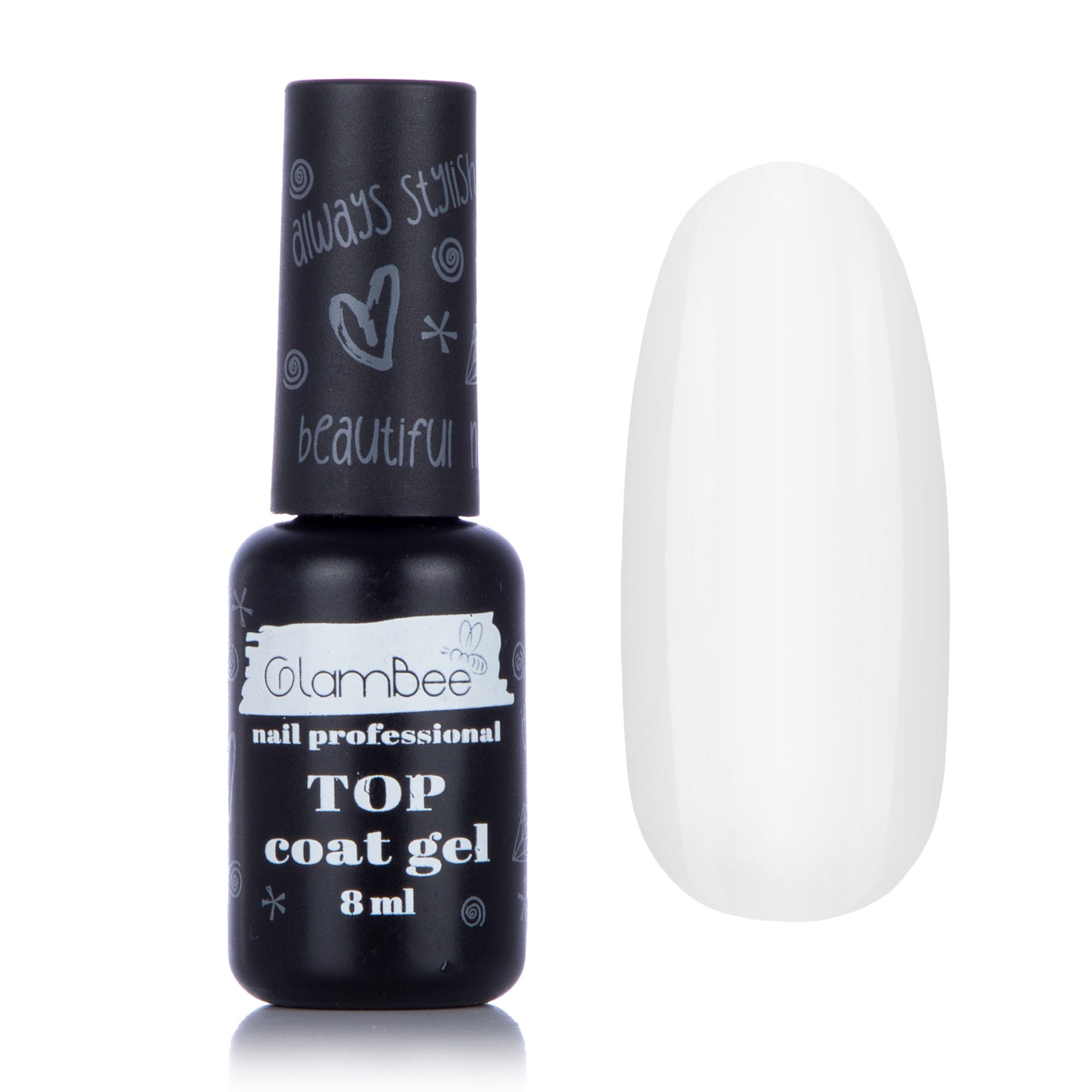 Ксенія Верхнее покрытие для гель-лака GlamBee Top Coat Gel, 8 мл photo