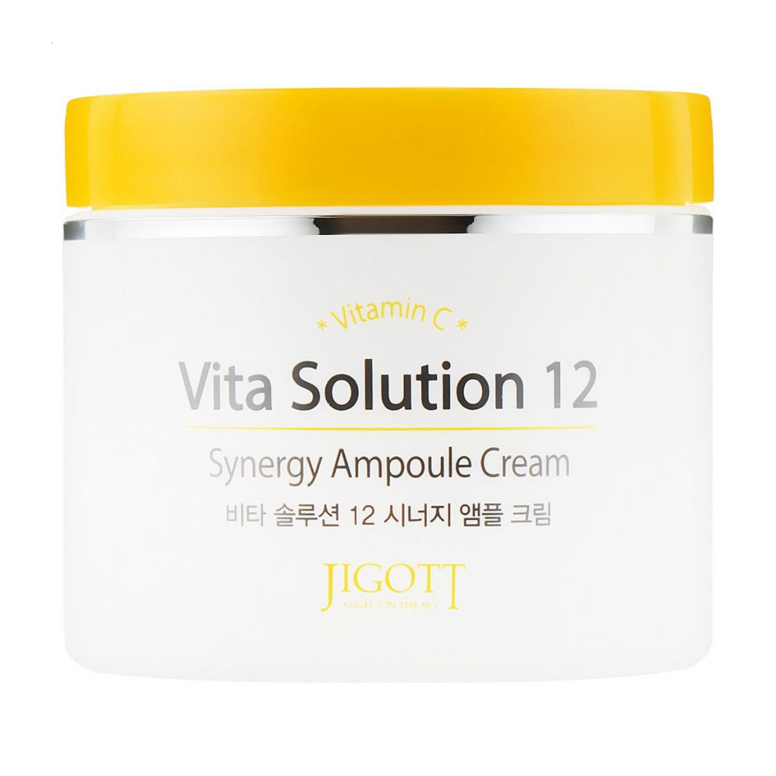 Іванна Тонизирующий ампульный крем для лица Jigott Vita Solution 12 Synergy Ampoule Cream с витамином С, 100 мл photo