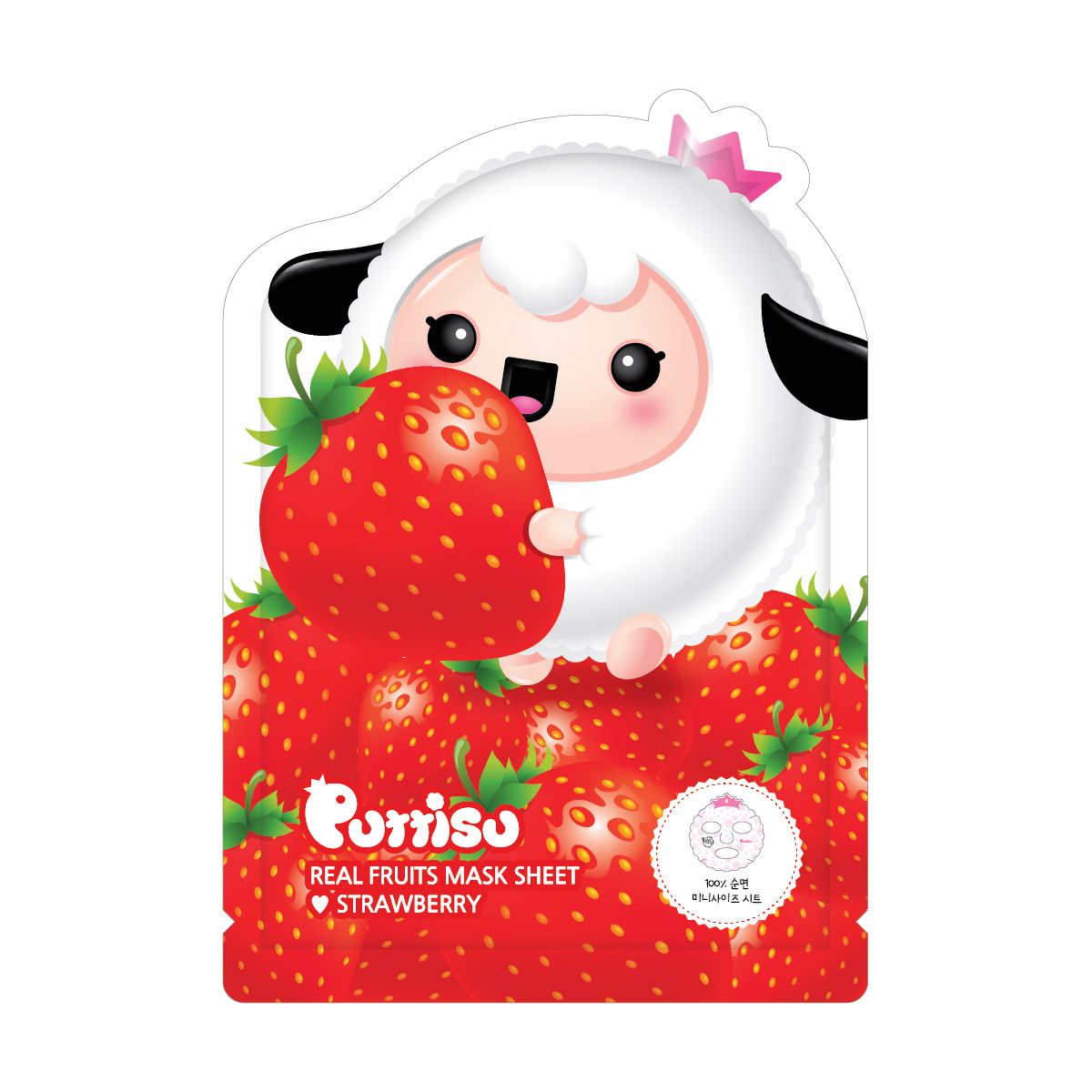 Катерина Л. Детская тканевая маска для лица Puttisu Real Fruits Mask Sheet Strawberry, 5*18 мл photo