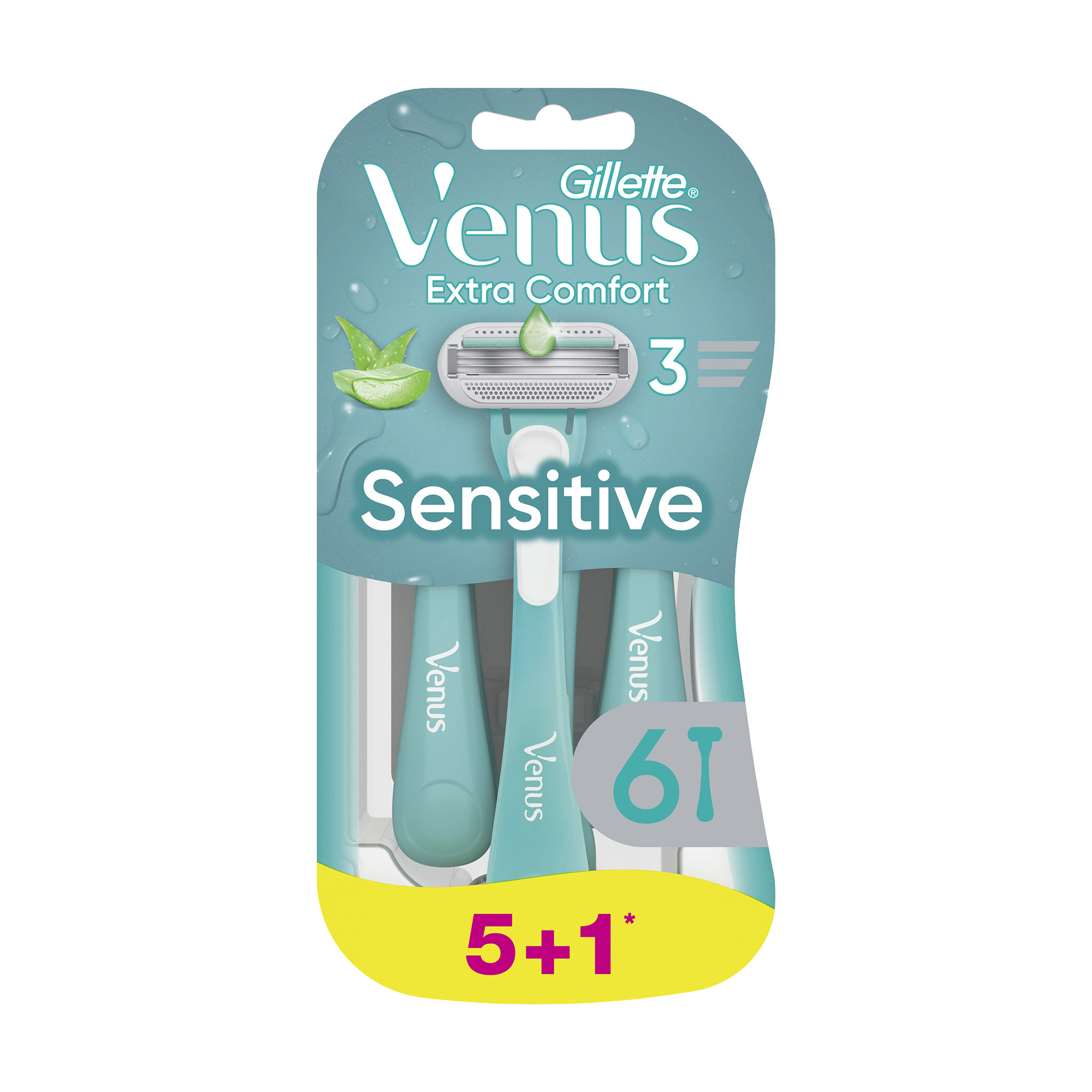 Альона Одноразовые станки для бритья женские (бритвы) Gillette Venus Sensitive Extra Comfort, 6 шт photo