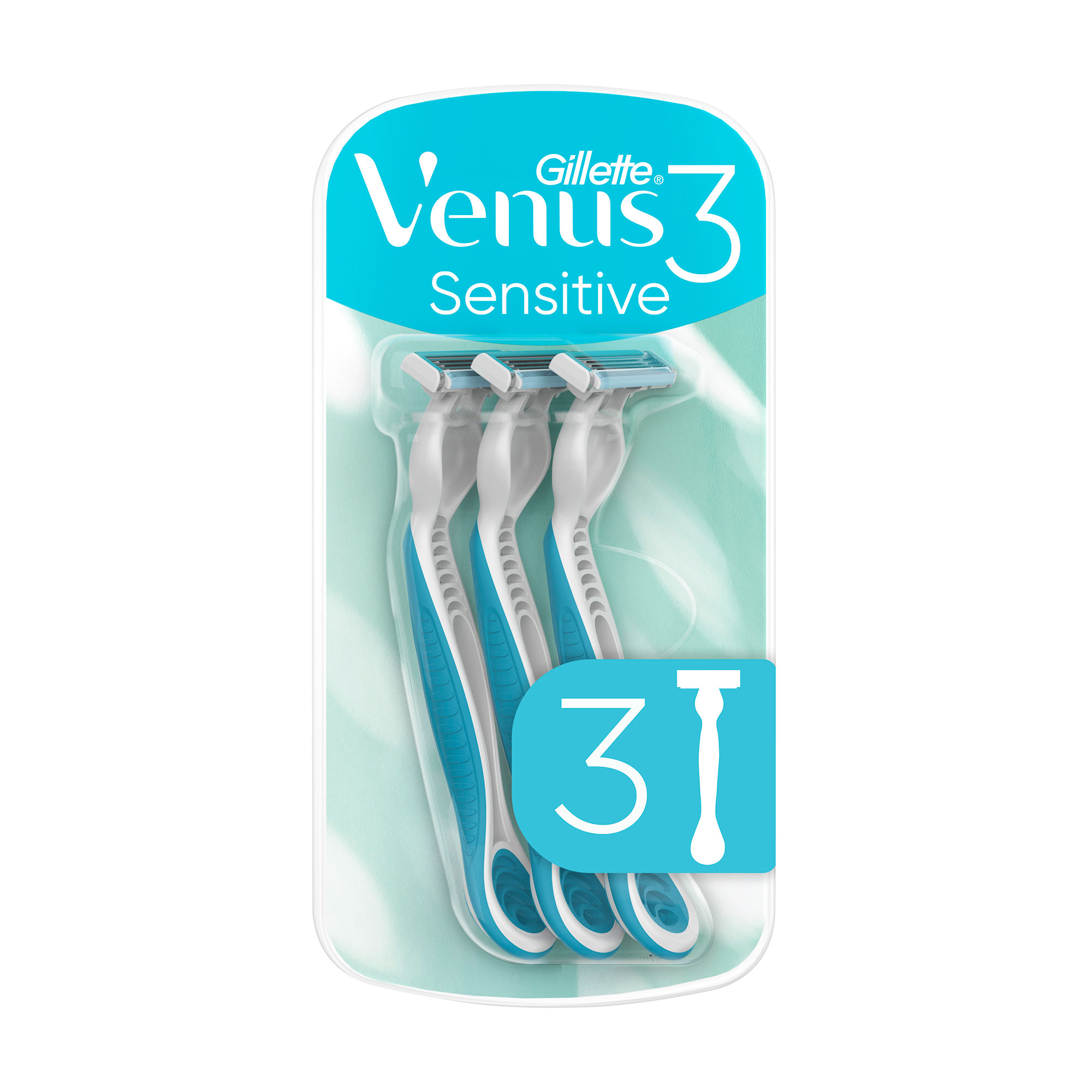 Аліна Одноразовые станки для бритья женские (бритвы) Gillette Venus 3 Sensitive, 3 шт photo