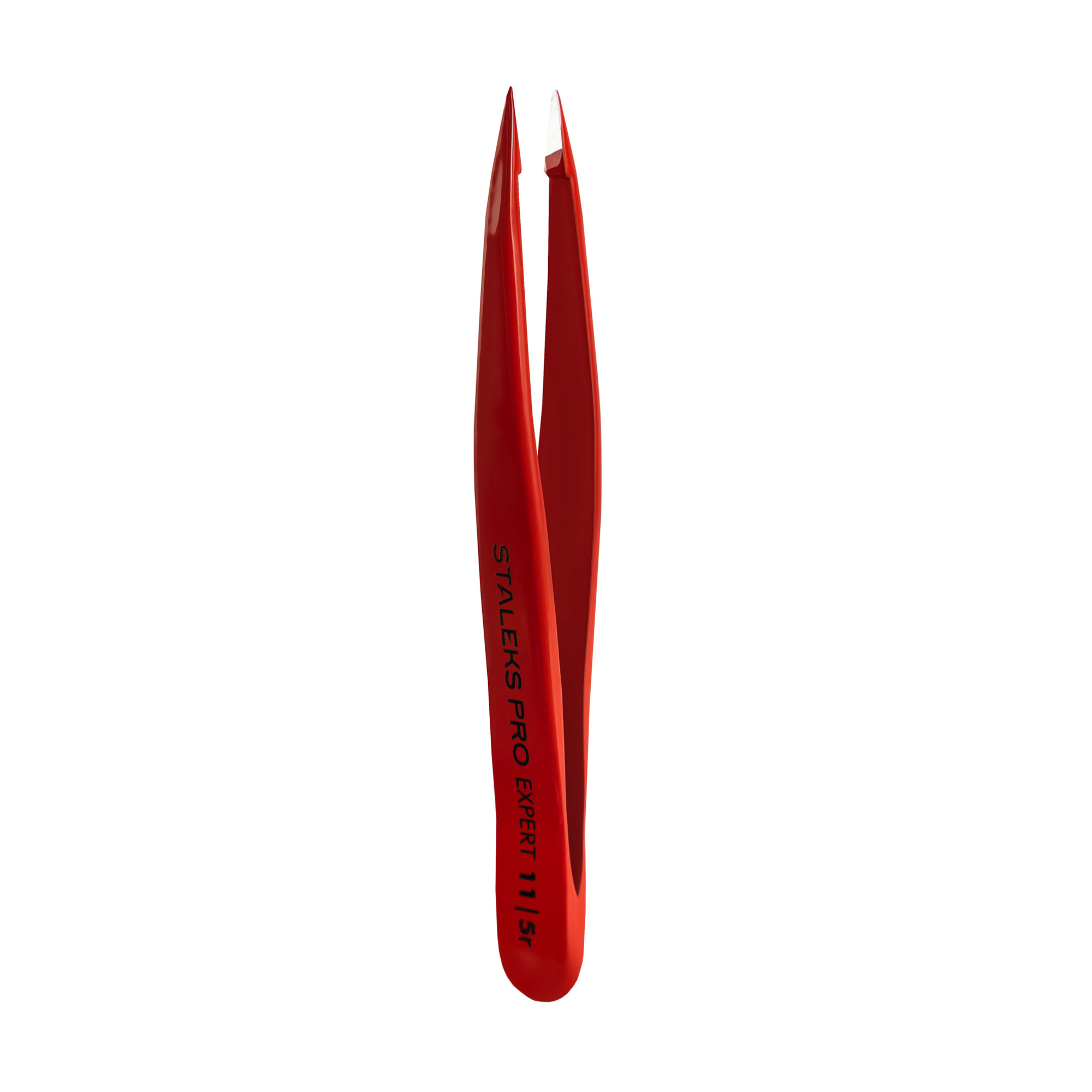 Юлия Т. Пинцет для бровей Staleks Pro Expert 11 Type 5 широкие скошенные кромки, красный (ТЕ-11/5) photo