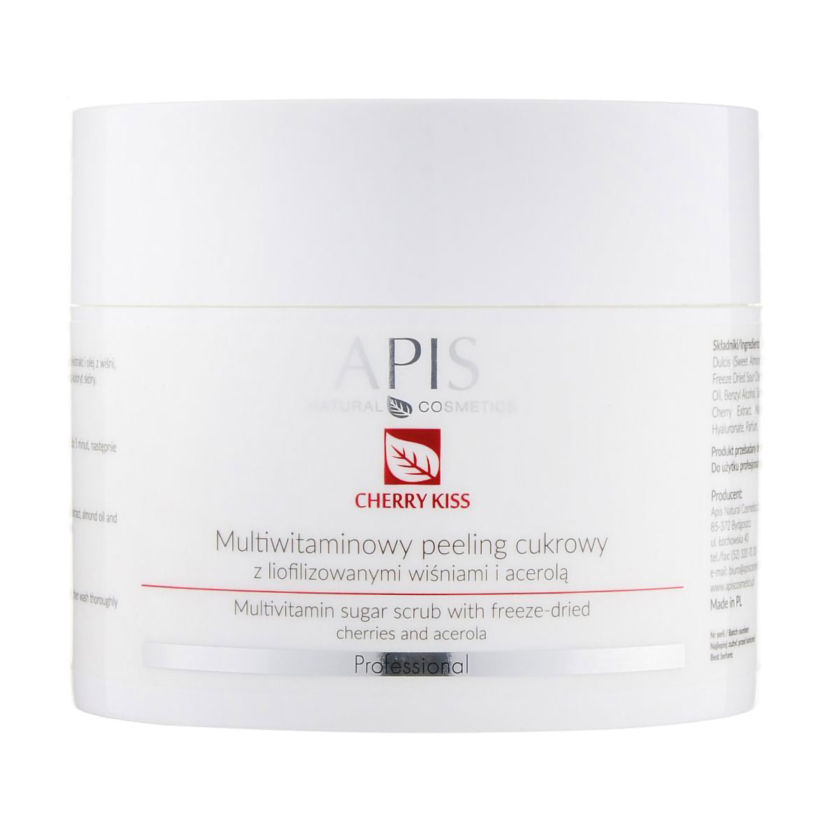 Вікторія Мультивитаминный сахарный пилинг для тела Apis Natural Cosmetics Professional Cheery Kiss, 220 г photo