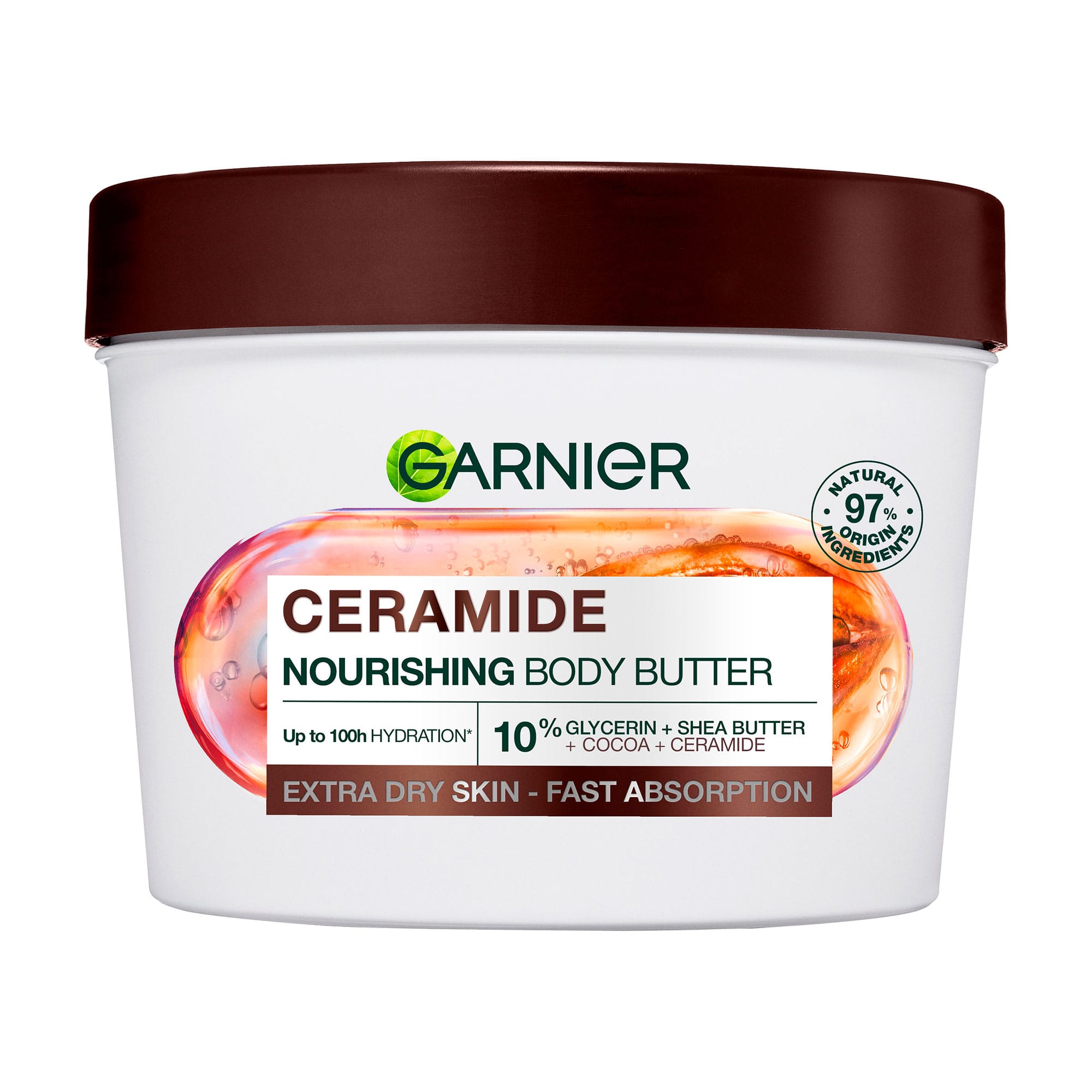 Наталія Питательный крем-баттер для тела, рук и ног GARNIER Ceramide Nourishing Body Butter с церамидами и какао, для сухой кожи тела, 380 мл photo