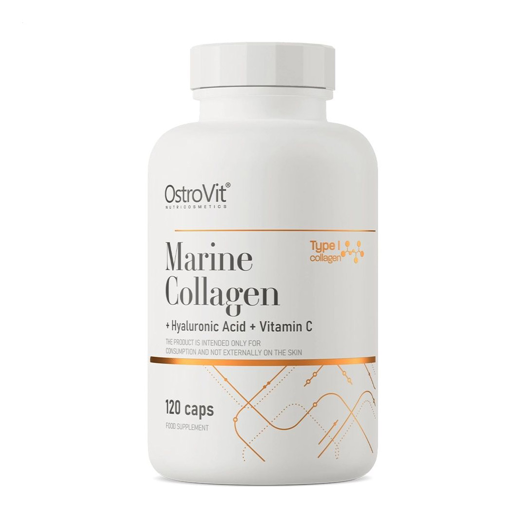 Юля К. Морской коллаген с гиалуроновой кислотой и витамином С OstroVit Marine Collagen + Hyaluronic Acid + Vitamin C, 120 капсул photo