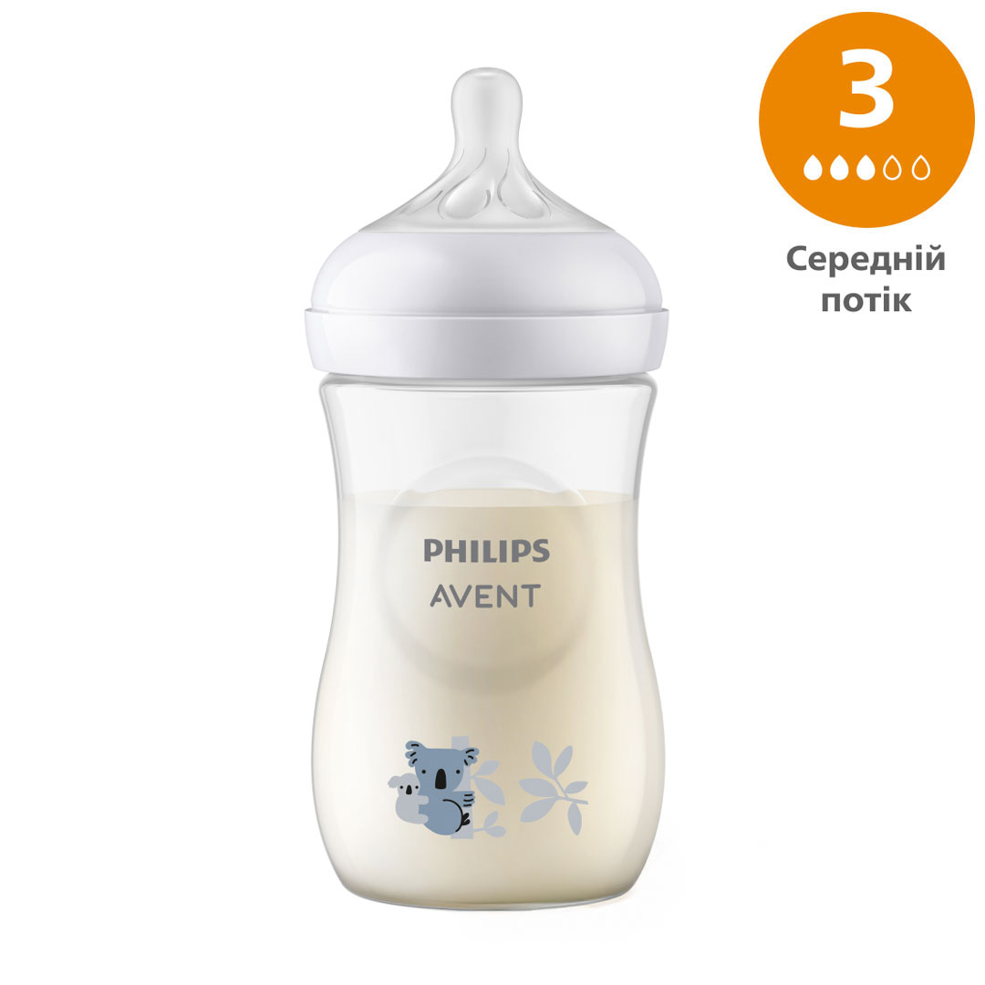 Катерина М. Бутылочка для кормления PHILIPS AVENT Natural Коала, природный поток, от 1 месяца, 260 мл (SCY903/67) photo