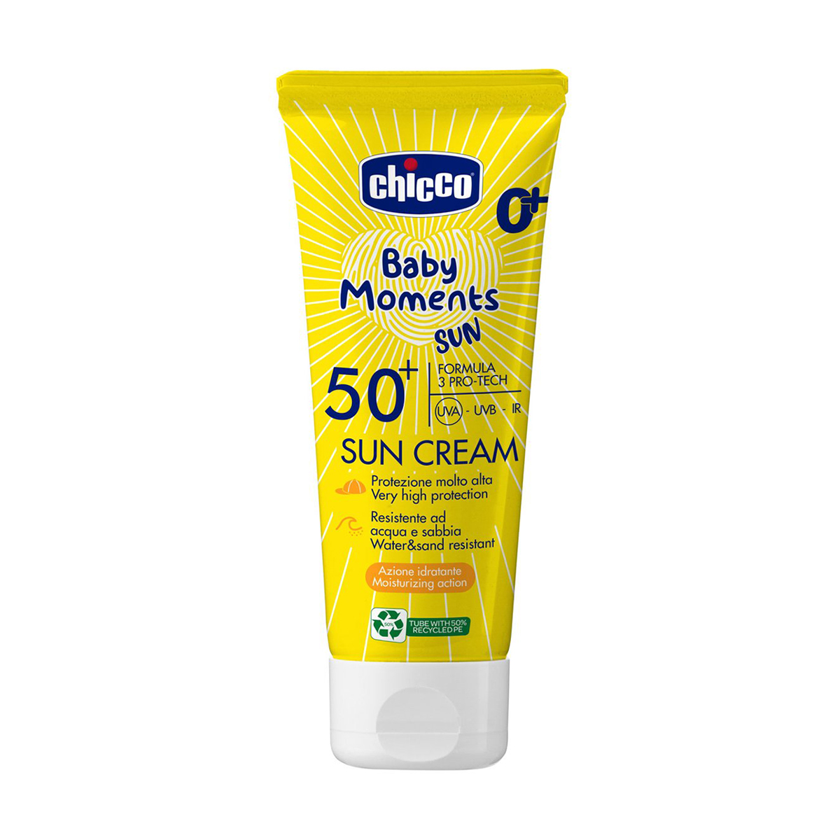 Аліна Детский солнцезащитный крем Chicco Baby Moments Sun Cream SPF 50+, 75 мл photo