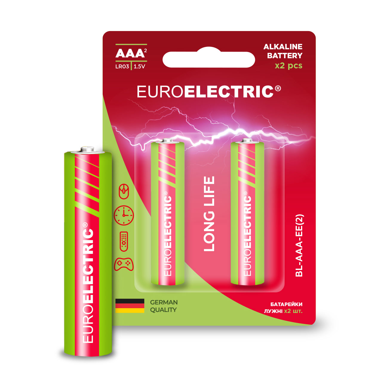 Ольга Р. Щелочные батарейки Euroelectric AAA LR03, 1.5V, 2 шт photo
