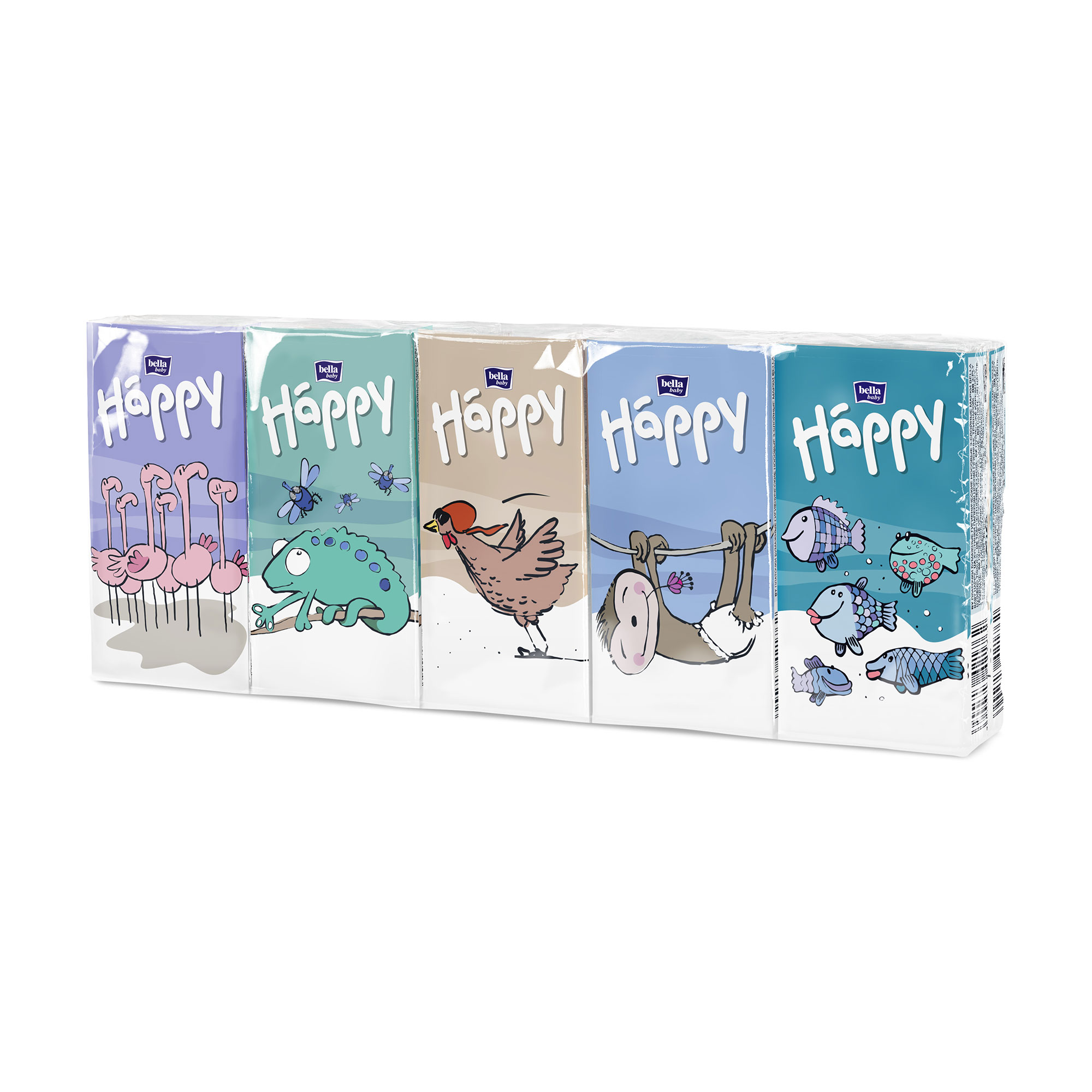 Юлія Бумажные носовые платки Bella Baby Happy 3-слойные, 9*10 шт photo