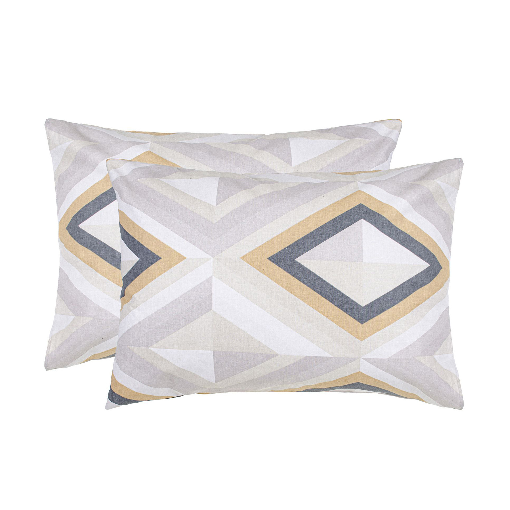 ирина Наволочка бязевая Home Line Калейдоскоп, бежево-графитовая, 50*70 см, 2 шт (174452) photo