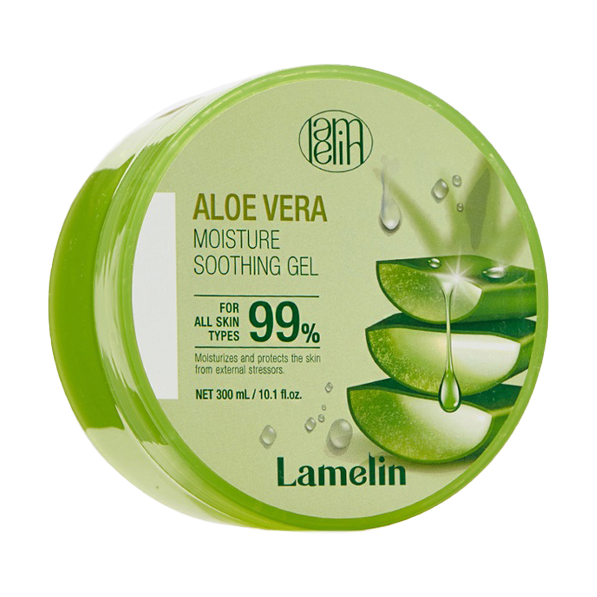 Вікторія Увлажняющий и успокаивающий гель для лица Lamelin Aloe Vera Moisture Soothing Gel с алоэ, 300 мл photo