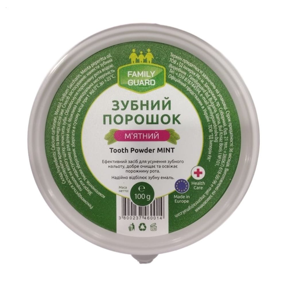 Олег Ч. Зубной порошок FAMILY GUARD Мятный, 100 г photo