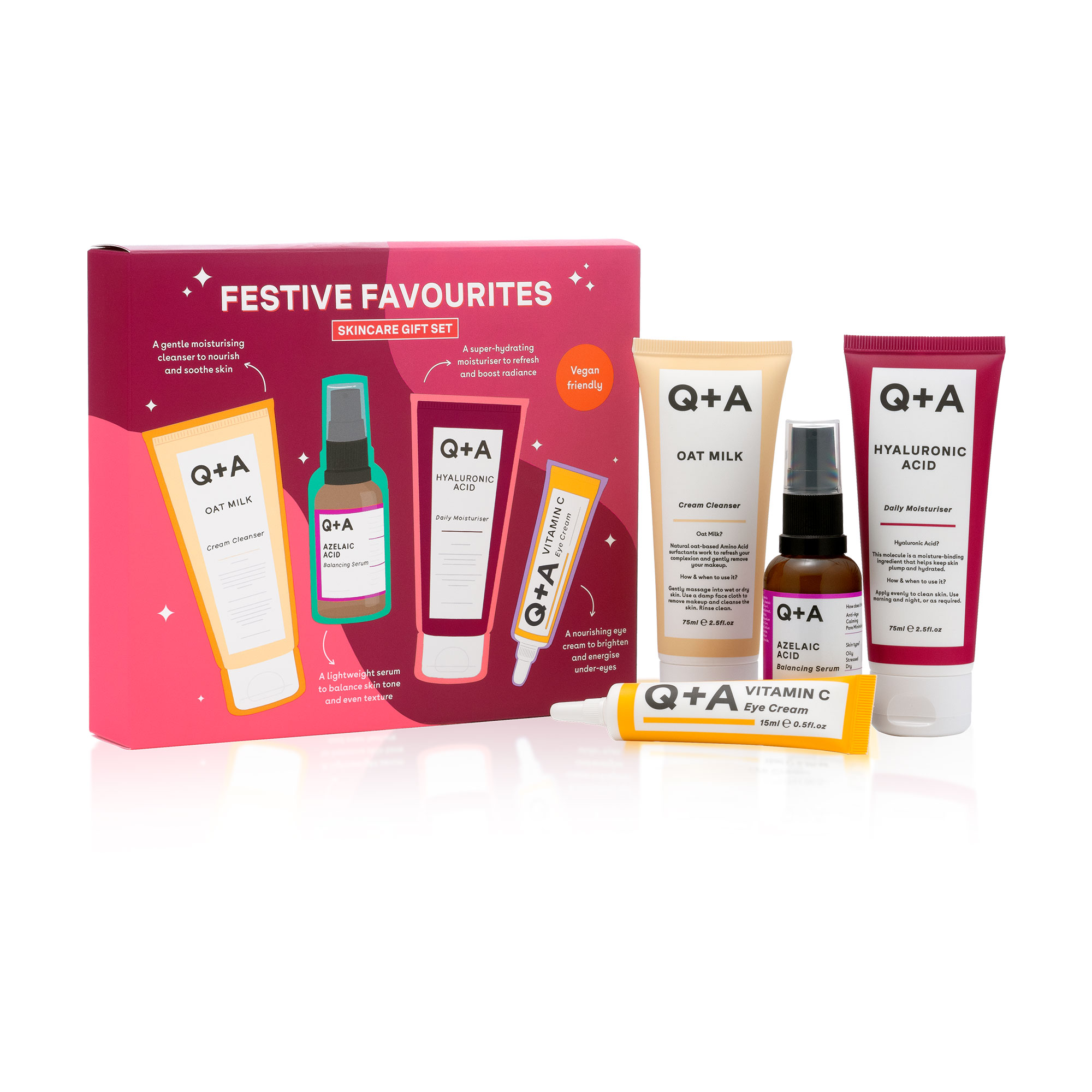 Подарочный набор для лица Q+A Festive Favourites, (средство для