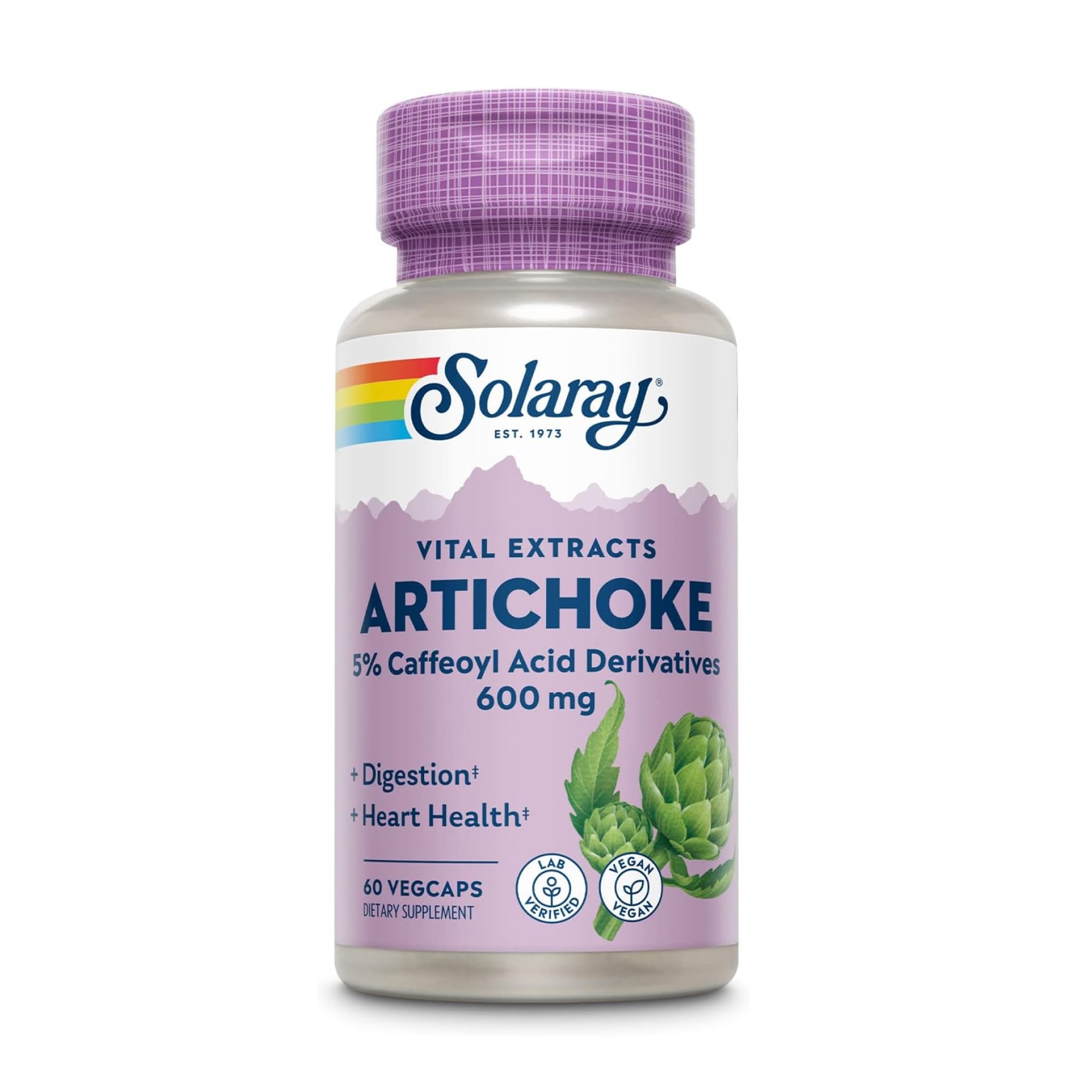 Аліна Экстракт листьев артишока Solaray Artichoke Leaf Extract 600 мг, 60 вегетарианских капсул photo