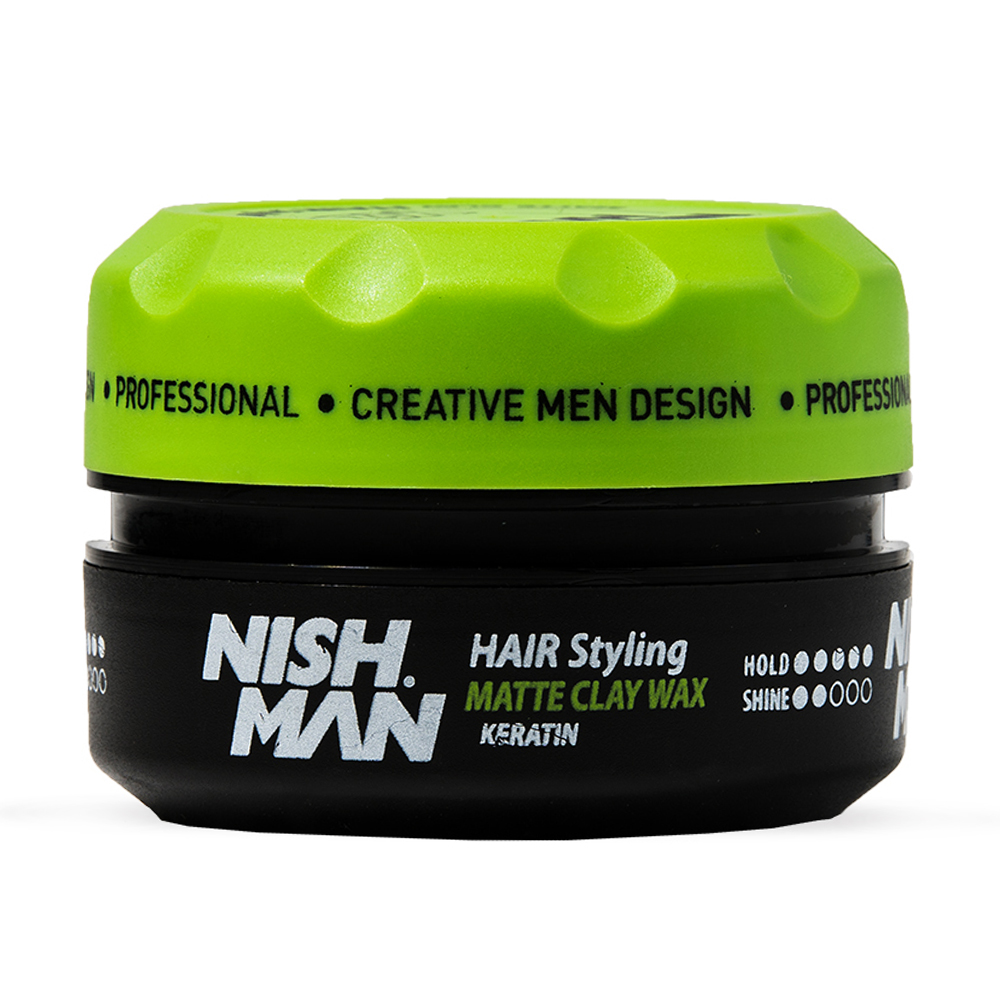 Ігор Мужская матовая глина для укладки волос Nishman Hair Styling Matte Clay Wax Keratin M2 сильной фиксации, 100 мл photo