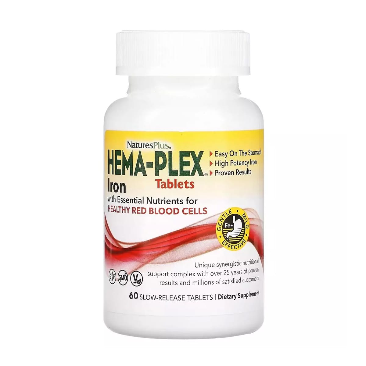 Альона Железо и питательные вещества для здоровья эритроцитов NaturesPlus Hema-Plex Iron with Essential Nutrients в таблетках photo