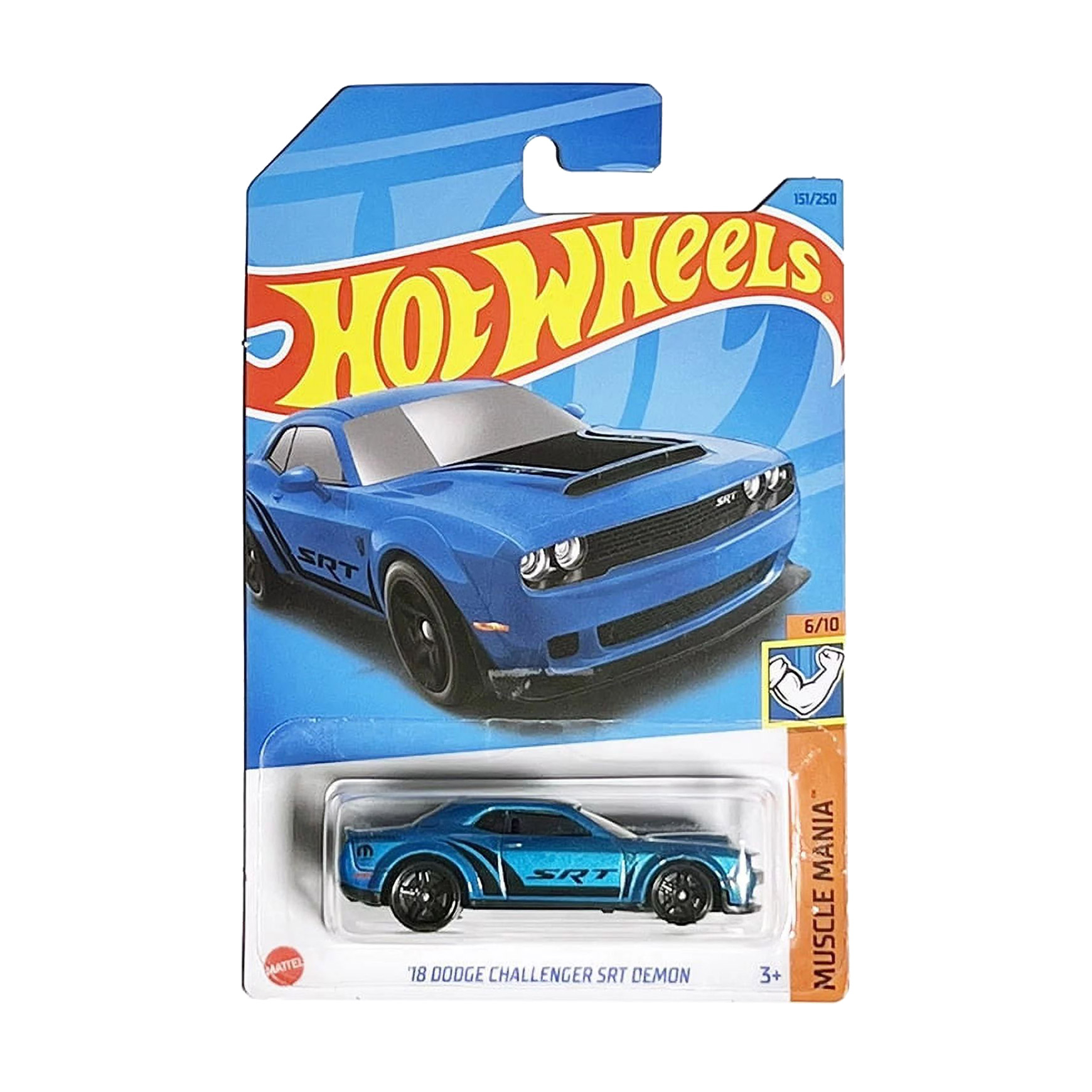 ホットウィール DODGE CHALLENGER SRT DEMON Базовий автомобіль Hot Wheels 18 Dodge Challenger Srt Demon, синьо