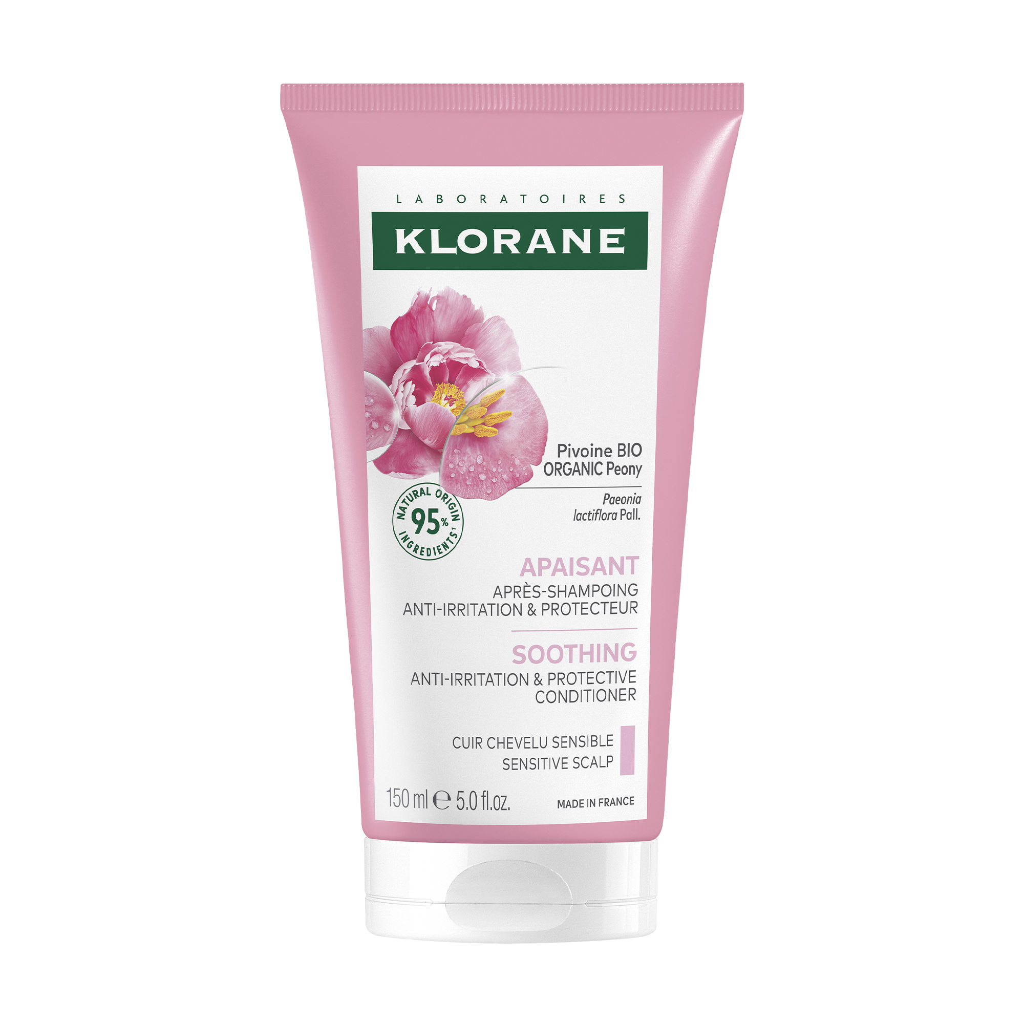 Вікторія Кондиционер-гель для волос Klorane Soothing Sensitive Scalp Conditioner With Organic Peony с экстрактом пиона, 150 мл photo
