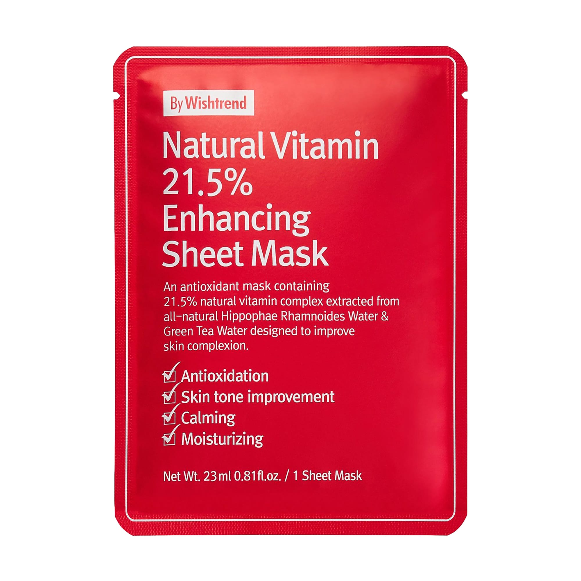 Ольга К. Витаминная антиоксидантная тканевая маска для лица By Wishtrend Natural Vitamin 21.5% Enhancing Sheet Mask, 23 мл photo