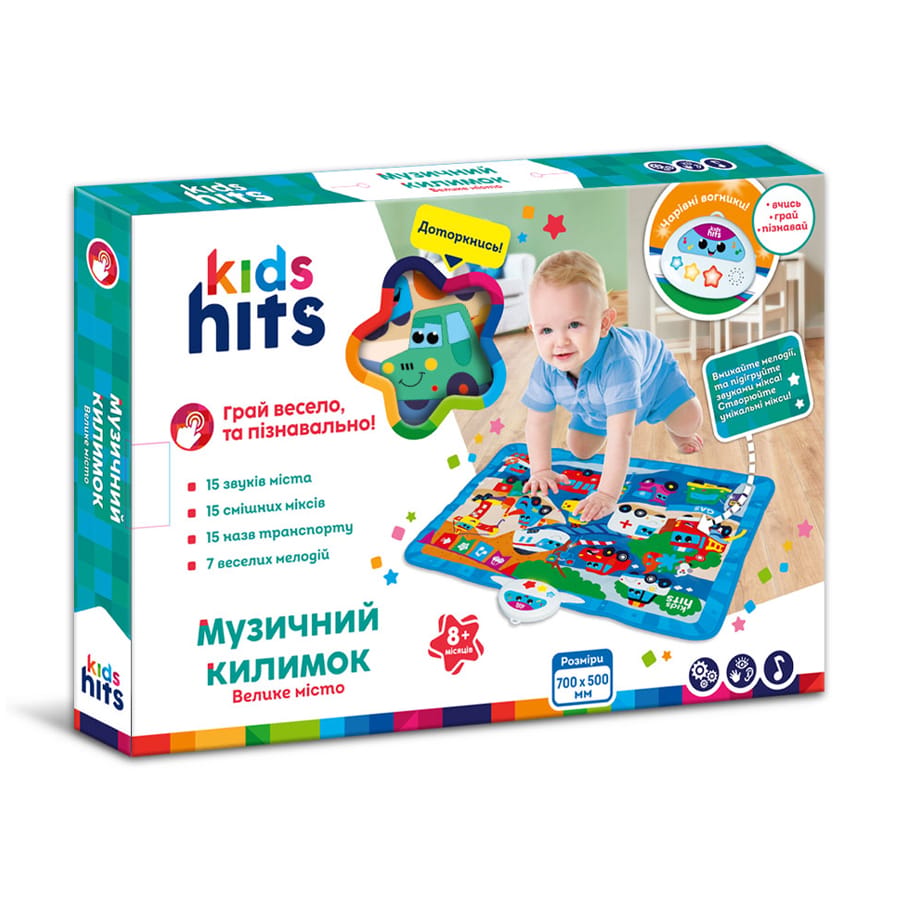 Людмила Игрушка музыкальный коврик Kids Hits, от 8 месяцев, 70*50 см (KH04-004) photo