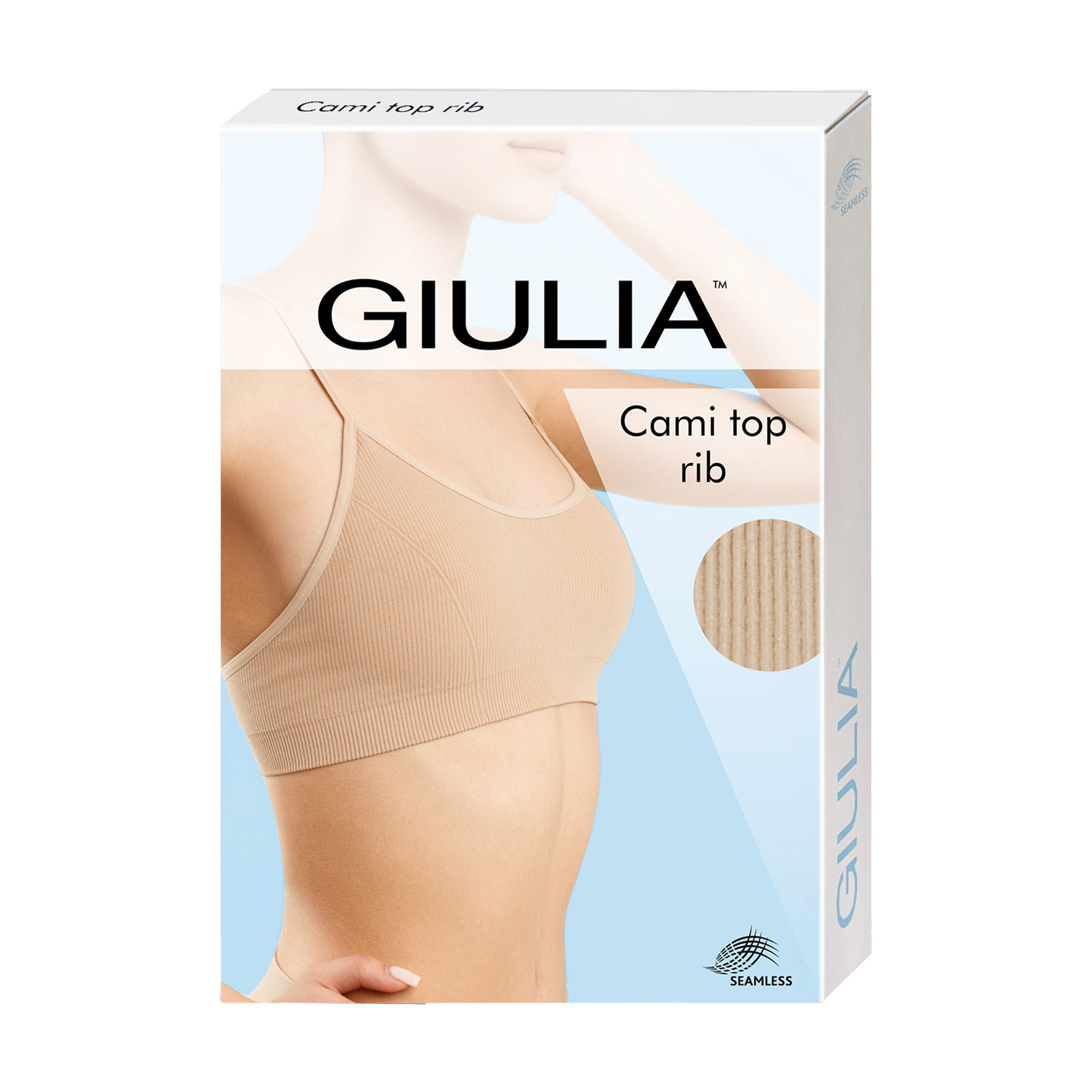Оксана О. Безшовний топ жіночий Giulia Cami Top Rib в рубчик, на тонких бретелях photo
