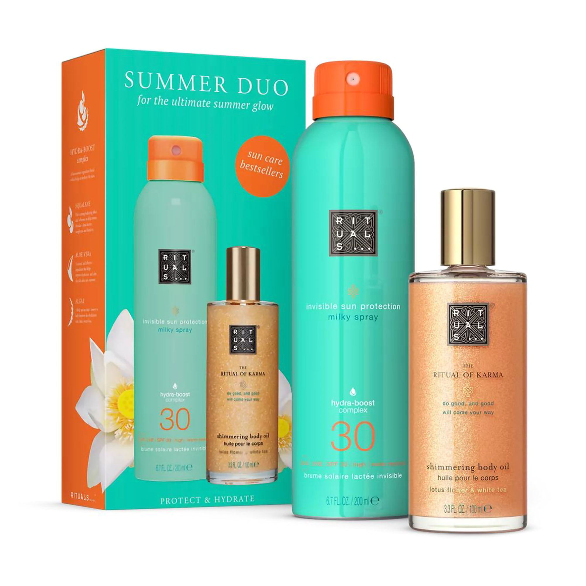 Юлія В. Набор для тела Rituals Summer Duo Set (шиммерное масло для тела, 100 мл + солнцезащитный спрей для тела, 200 мл) photo