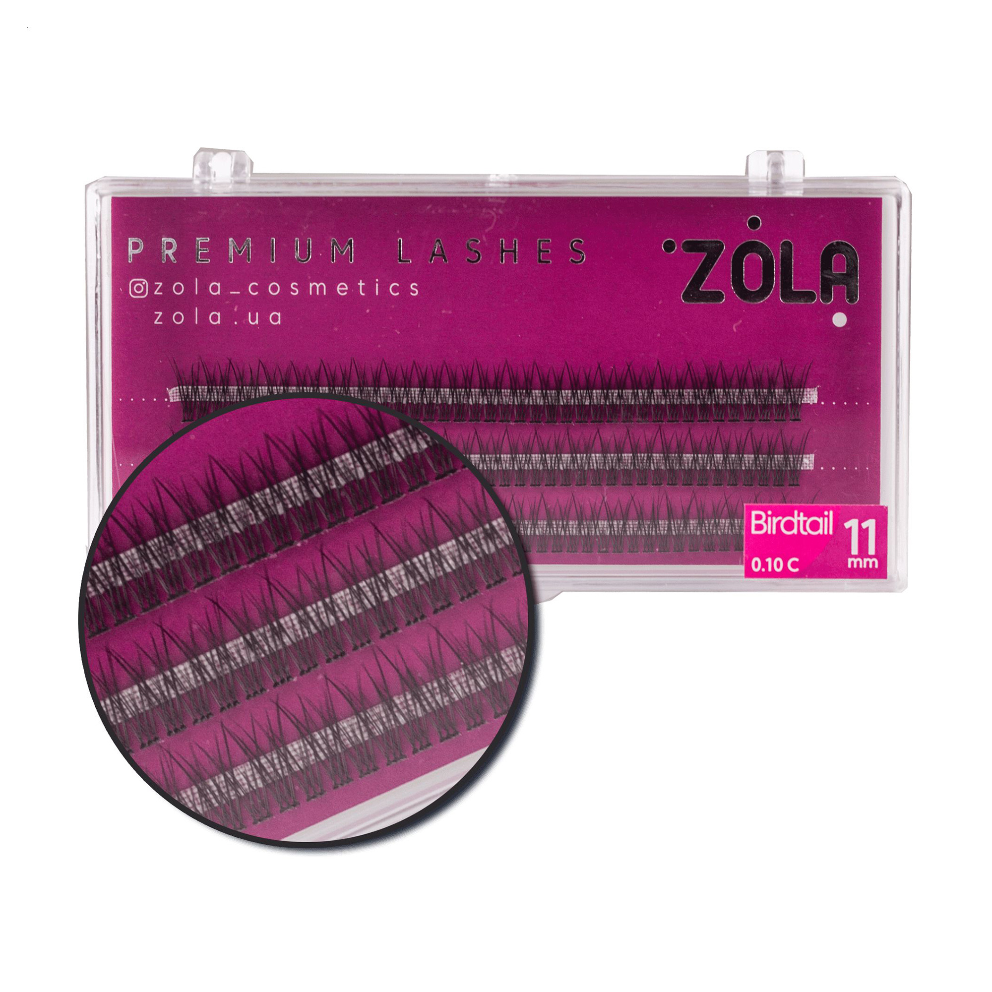 Ольга Накладные ресницы пучковые Zola Premium Lashes Birdtail, C 0.10, 11 мм photo