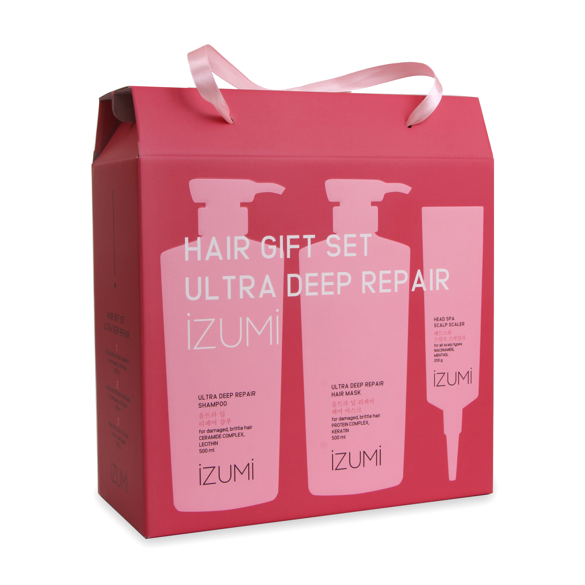 Tie24ヘアスタイリングトレーニングセット Подарочный набор для волос IZUMI Ultra Deep Repair (скраб, 150 мл