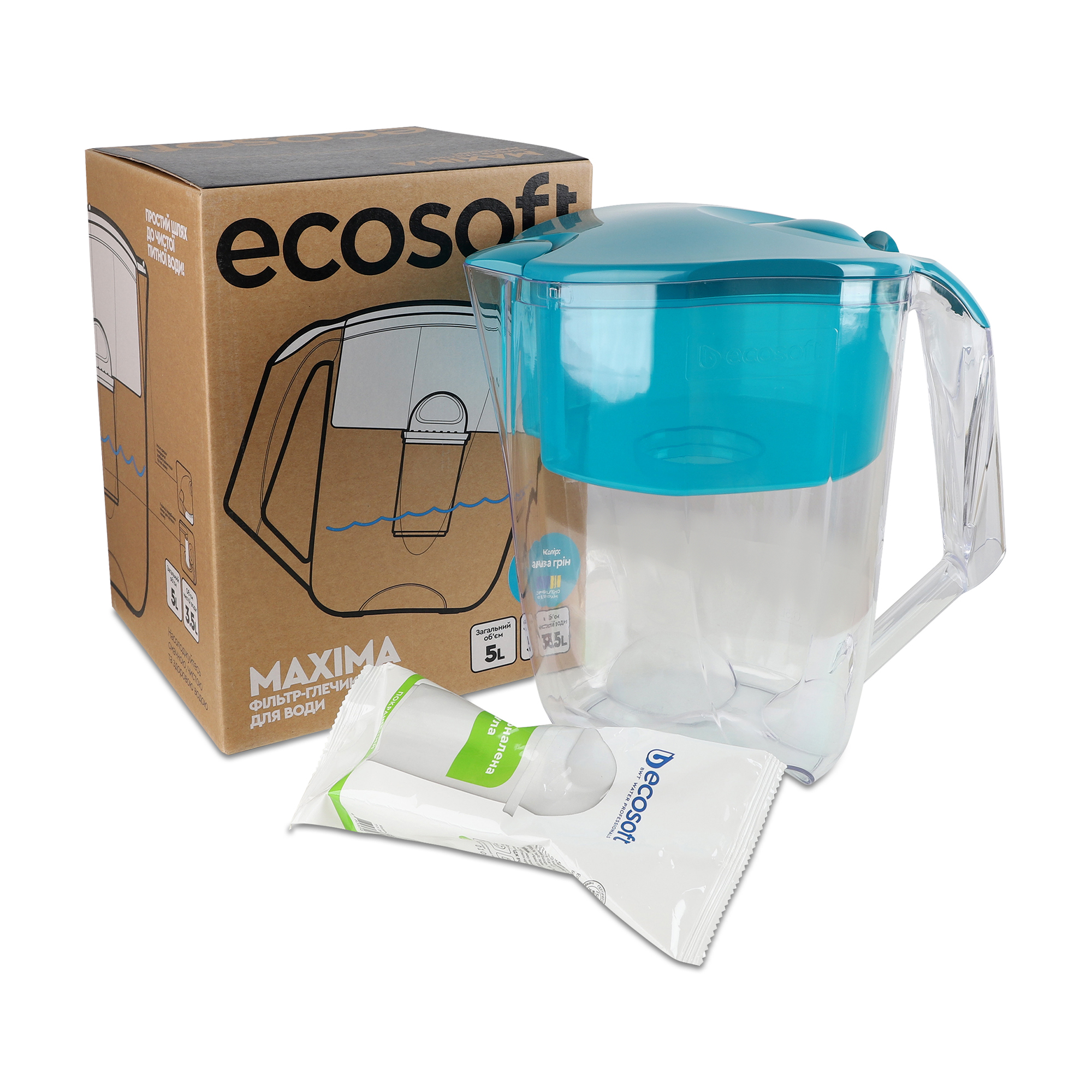 Наталя М. Фильтр-кувшин для воды Ecosoft Maxima Аква грин, 5 л photo