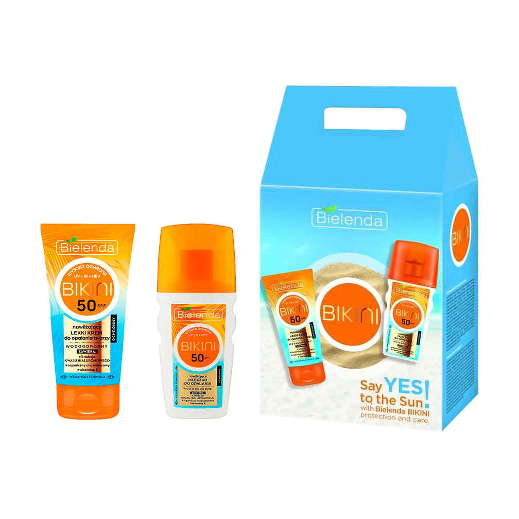Наталія Уценка! Набор Bielenda Bikini Sun Care SPF 50 (солнцезащитный крем, 50 мл + молочко для тела, 125 мл) photo
