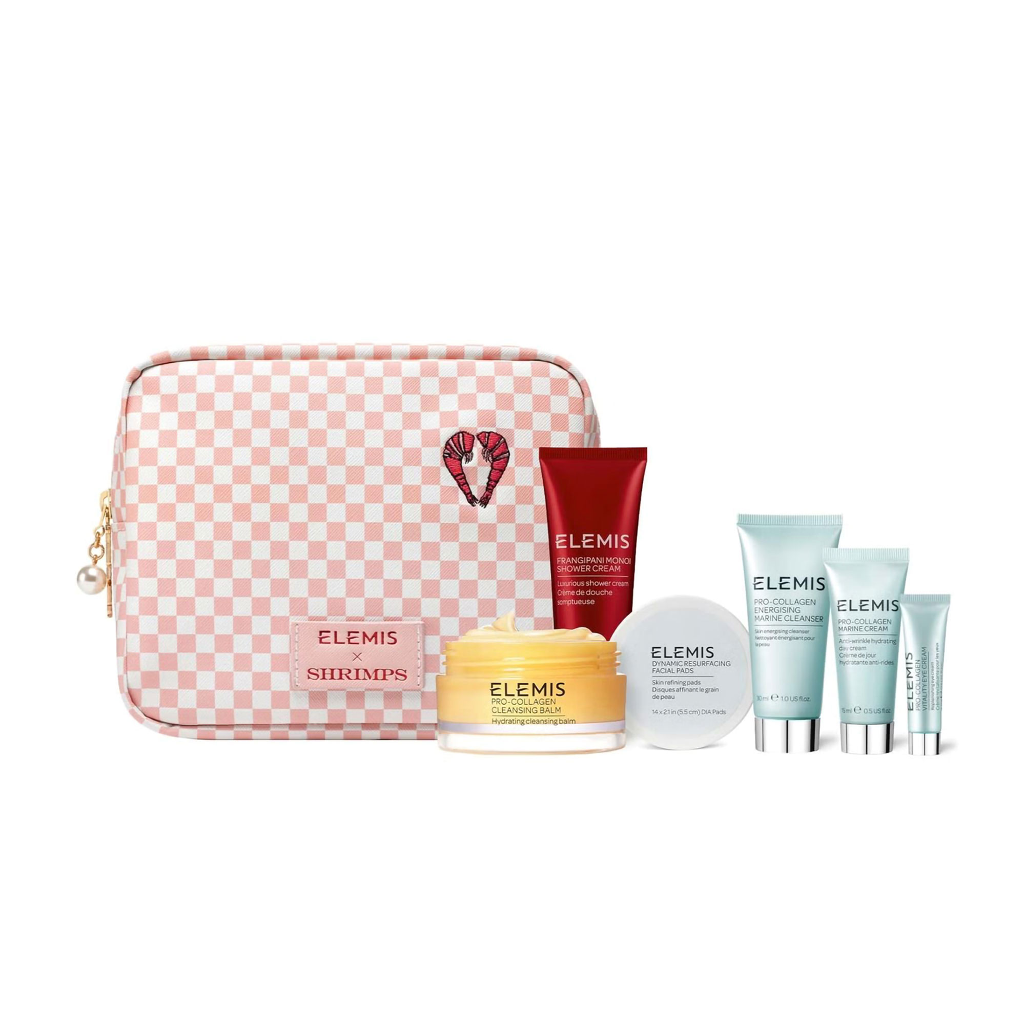 Ксенія Набір для обличчя Elemis Shrimps Travel Icons Collection Легендарна колекція бестселерів у тревел-косметичці для неї, 7 продуктів photo