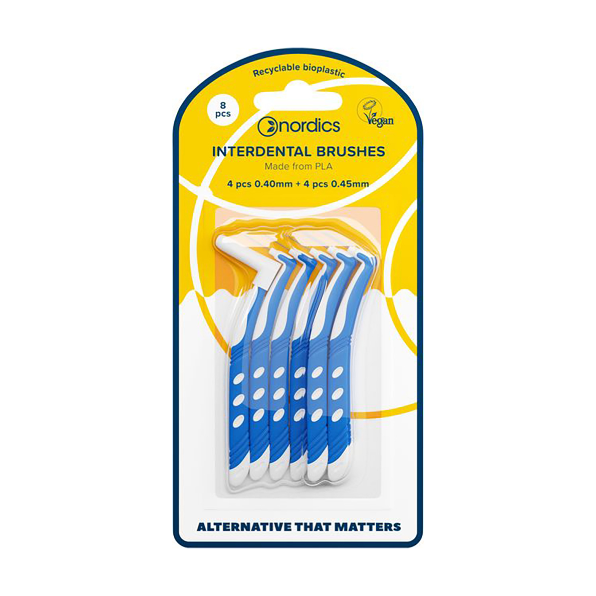 Світлана Ф. Межзубные ершики Nordics Interdental Brushes L-образной формы, голубые, 4*0.4 мм + 4*0.45 мм photo