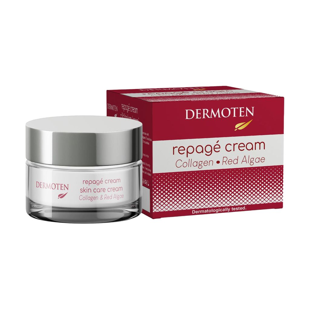Антивіковий крем для обличчя Dermoten Repage Anti-Aging Skin Care Cream з колагеном та червоними водоростями, 50 мл — фото 2