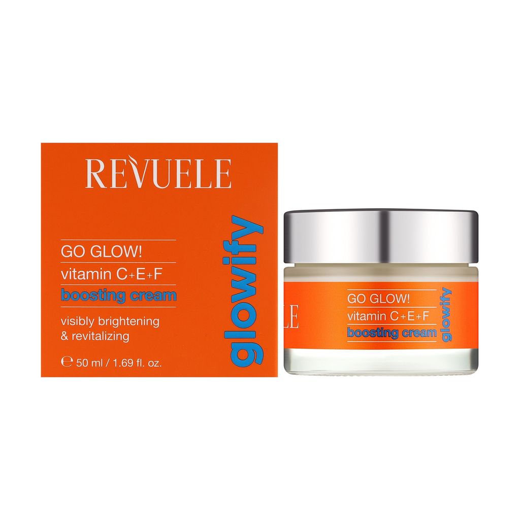 Вітамінний крем для обличчя Revuele Glowify Go Glow! Vitamin C + E + F Boosting Cream, 50 мл — фото 2
