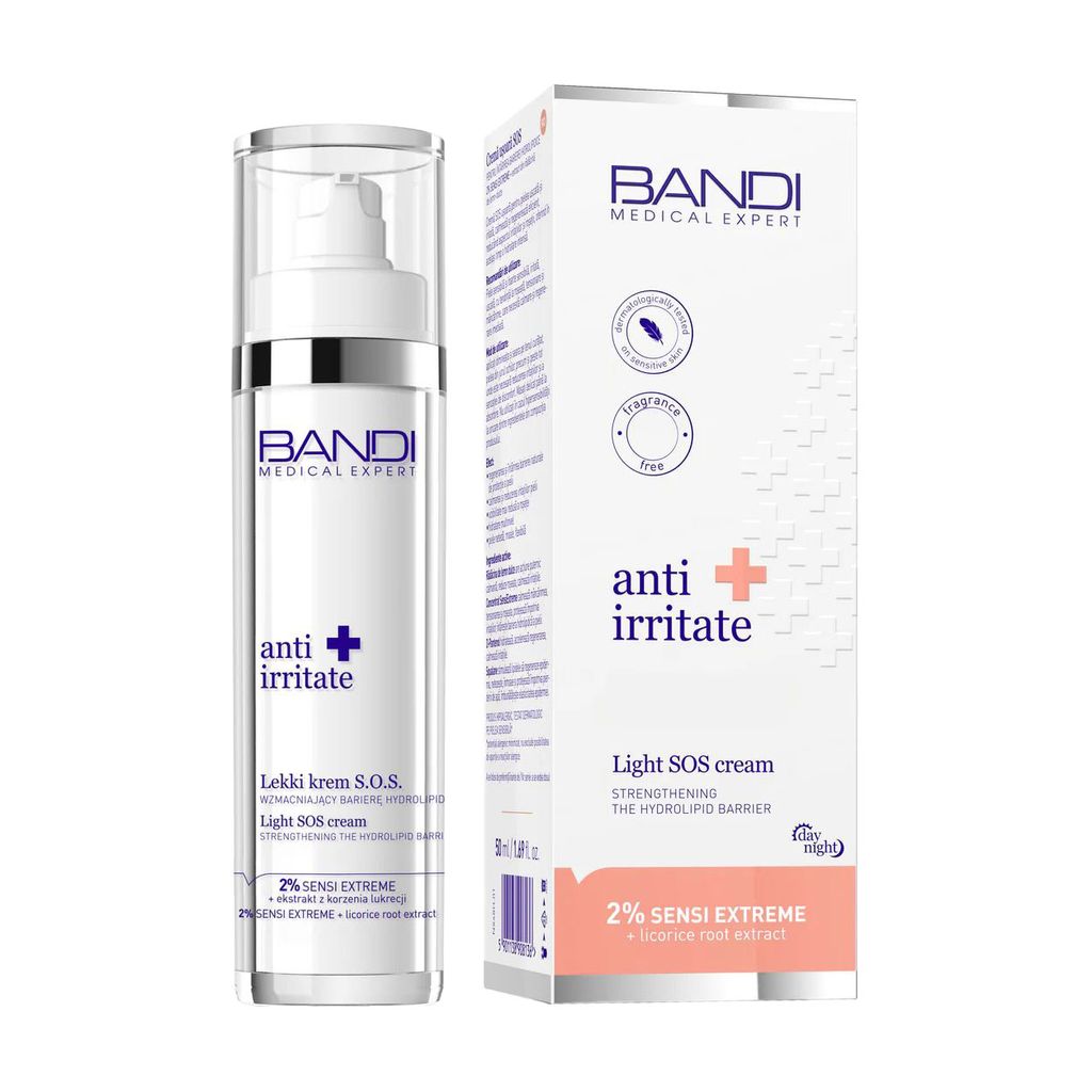 Легкий крем для обличчя Bandi Medical Expert Anti Irritate Light SOS Cream для зміцнення гідроліпідного бар'єра, 50 мл — фото 2