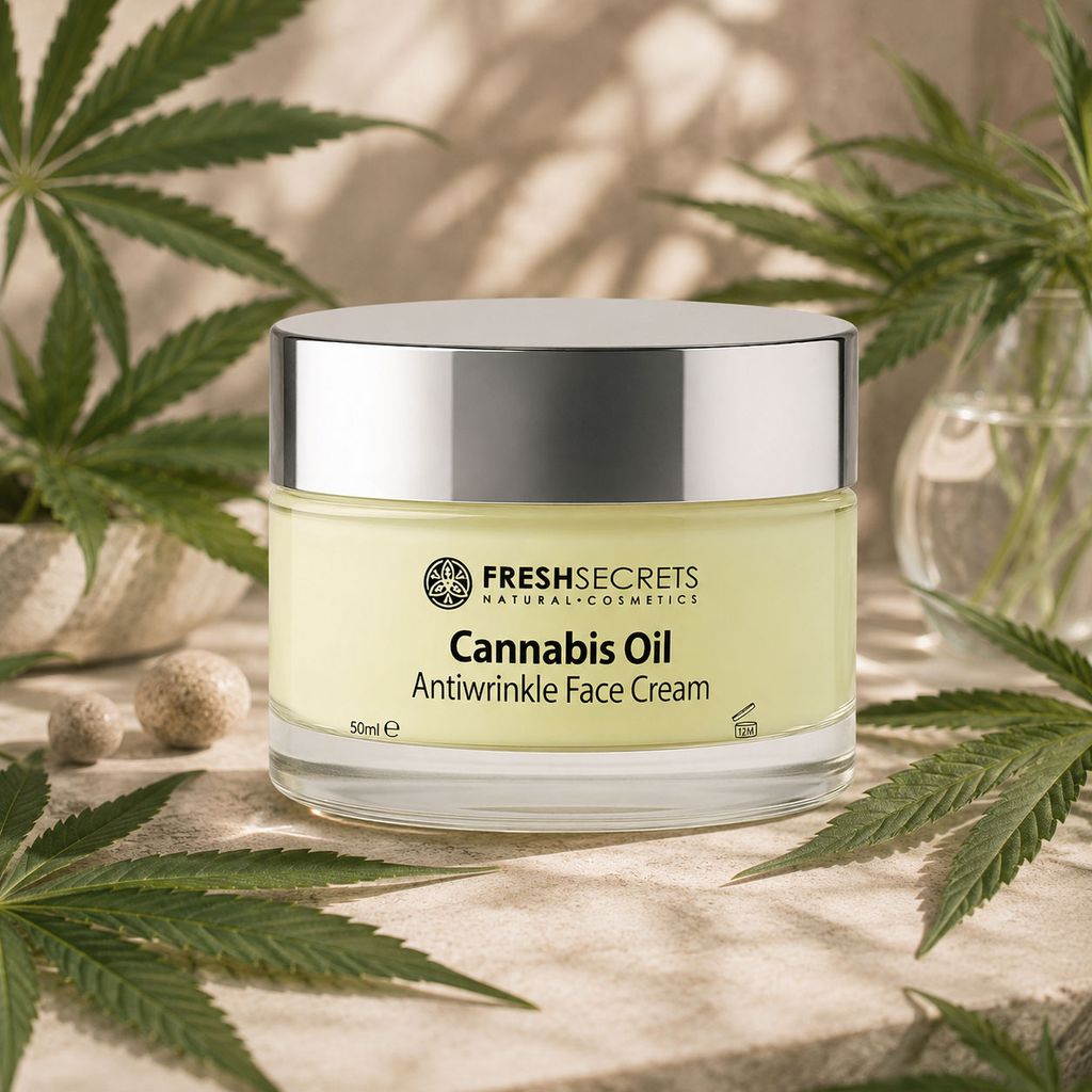 Крем для обличчя Madis Fresh Secrets Cannabis Oil Antiwrinkle Face Cream проти зморщок, 50 мл — фото 2