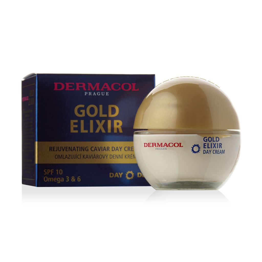 Омолоджувальний денний крем Dermacol Gold Elixir з екстрактом ікри SPF 10, 50 мл — фото 2