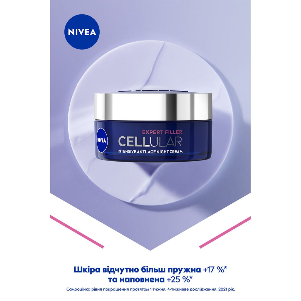 Нічний крем для обличчя NIVEA Hyaluron Cellular Filler антивіковий, проти зморщок, 50 мл — фото 3