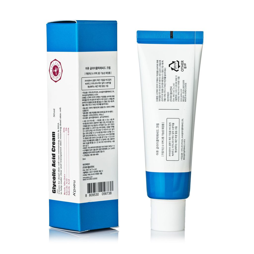 Оновлювальний крем-пілінг для обличчя A'pieu Glycolic Acid Cream з AHA та BHA кислотами, 50 мл — фото 3