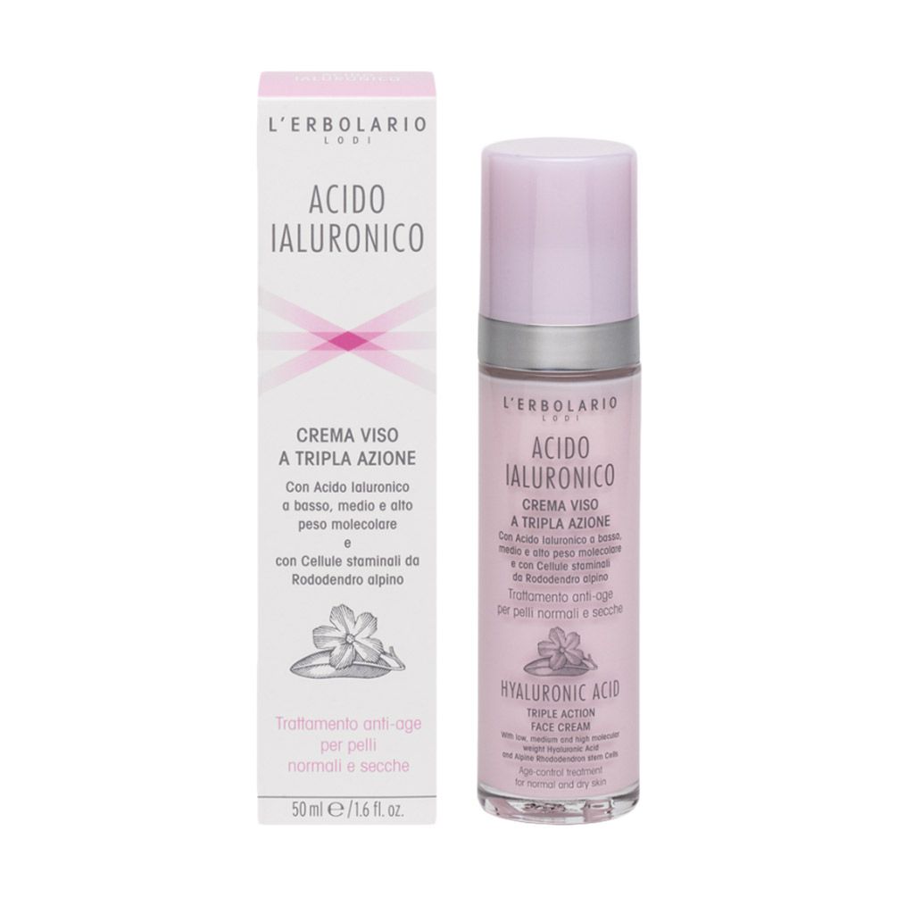 Крем для обличчя L'Erbolario Acido Ialuronico Crema Viso a Tripla Azione з гіалуроновою кислотою, для нормальної та сухої шкіри, 50 мл — фото 2