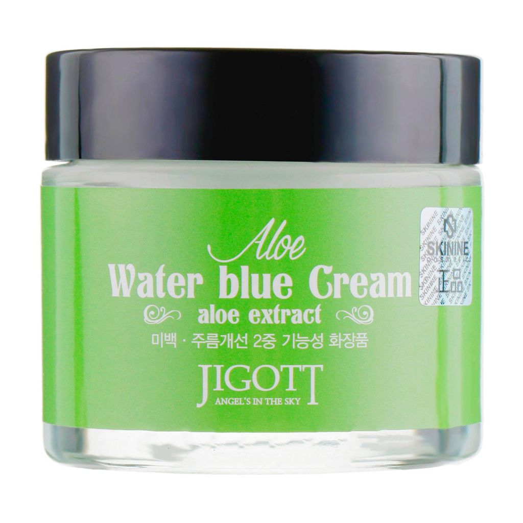 Заспокійливий крем для обличчя Jigott Aloe Water Blue Cream з екстрактом алое, 70 мл — фото 1