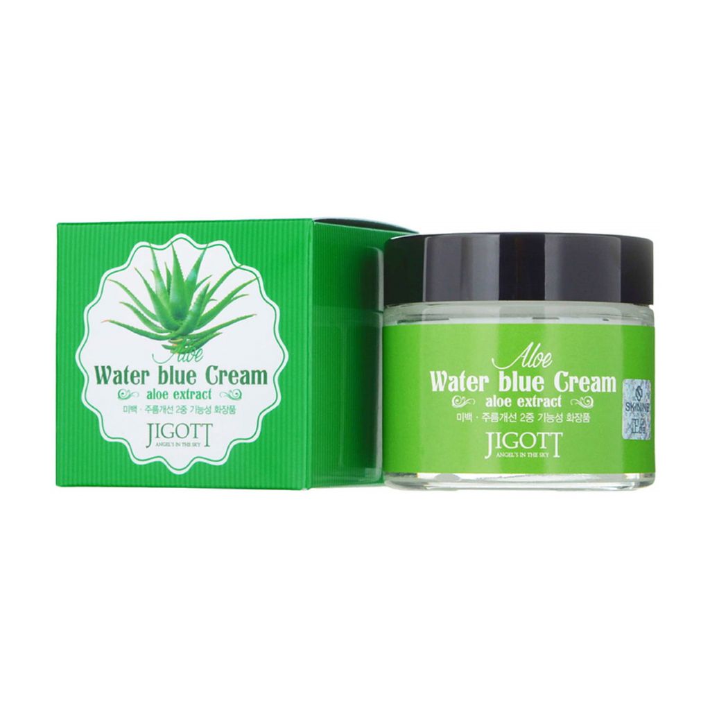 Заспокійливий крем для обличчя Jigott Aloe Water Blue Cream з екстрактом алое, 70 мл — фото 2
