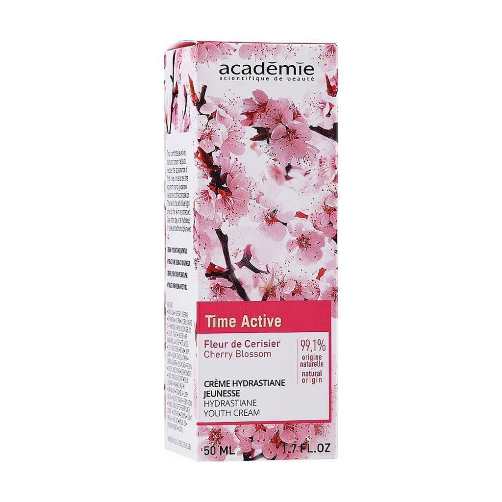 Омолоджувальний крем для обличчя Academie Time Active Cherry Blossom Hydrastiane Youth Cream, 50 мл — фото 2