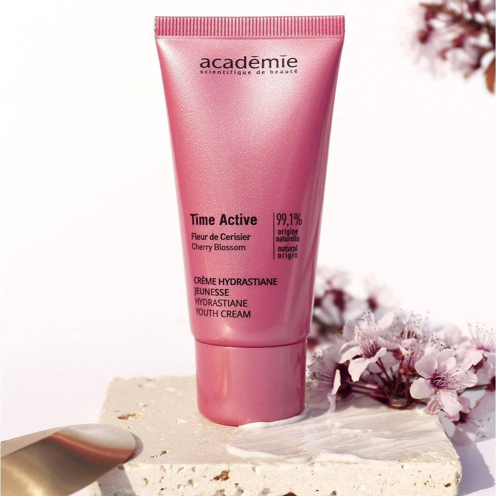 Омолоджувальний крем для обличчя Academie Time Active Cherry Blossom Hydrastiane Youth Cream, 50 мл — фото 4