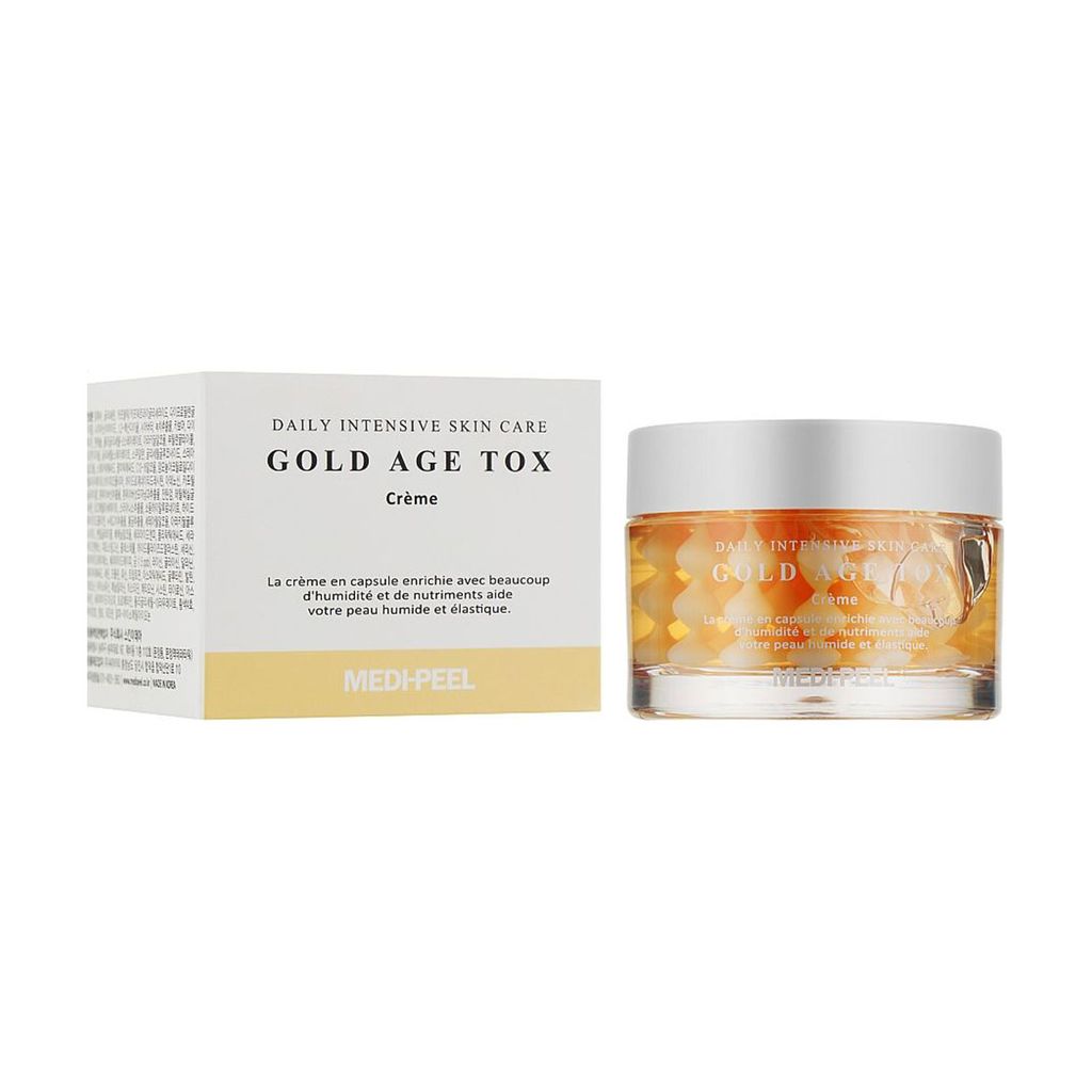 Відновлювальний капсульний крем для обличчя Medi-Peel Gold Age Tox Cream з екстрактом золотого шовкопряда, 50 мл — фото 2