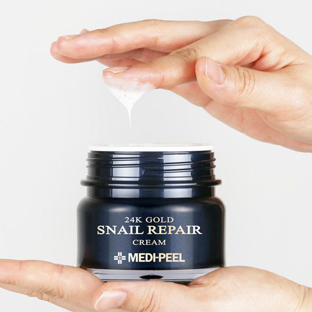 Крем для обличчя Medi-Peel 24k Gold Snail Repair Cream з колоїдним золотом та муцином равлика, 50 мл — фото 2